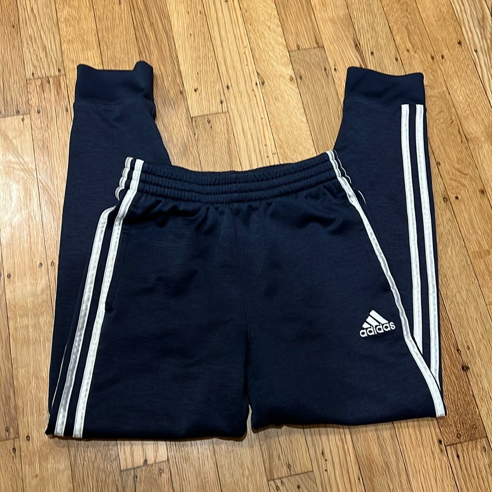 Adidas Boy’s Drawstring Joggers in Collegiate Navy Heather (M 10-12) - Picture 2 of 5
